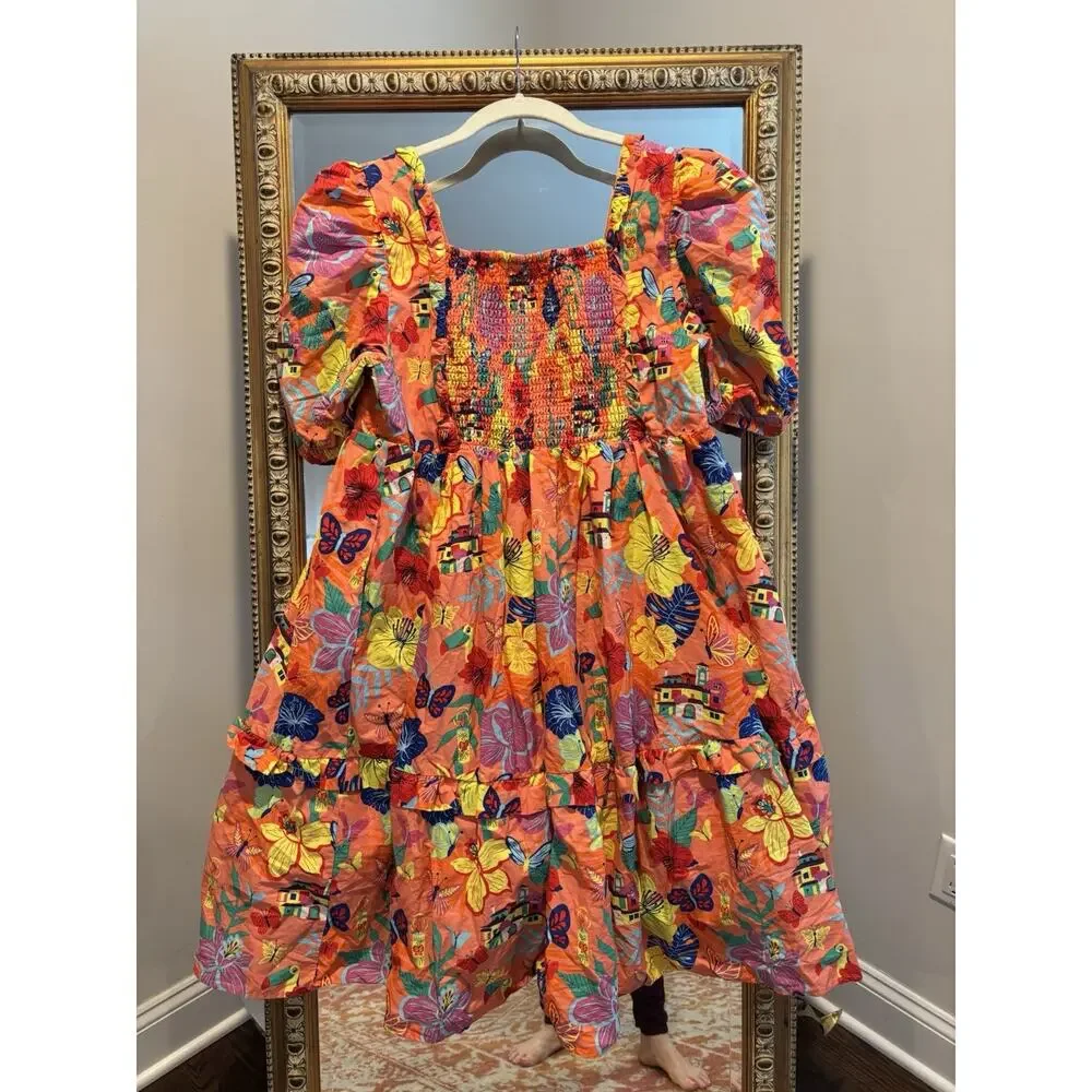 Disney Enchanted Smocked, Tiered Dress, L - Picture 10 of 11